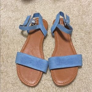 Denim strap sandals